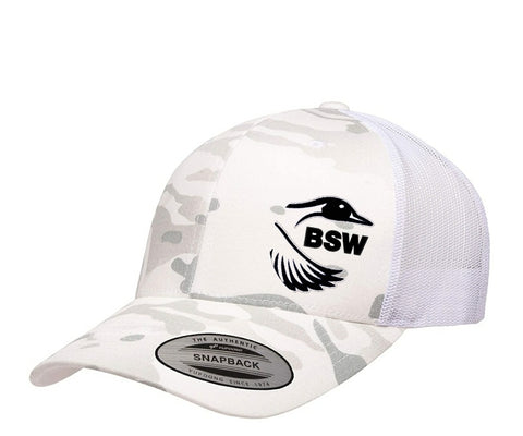 Casquette BSW multicam blanche logo canard noir